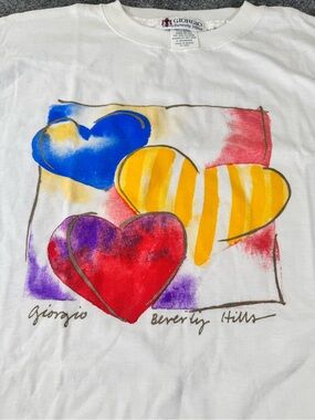 Vintage Giorgio Beverly Hills T-Shirt Hearts OSFM